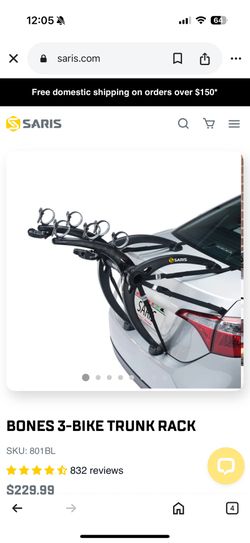 BONES 3-BIKE TRUNK RACK🚴‍♀️Good Condition 🚴‍♀️