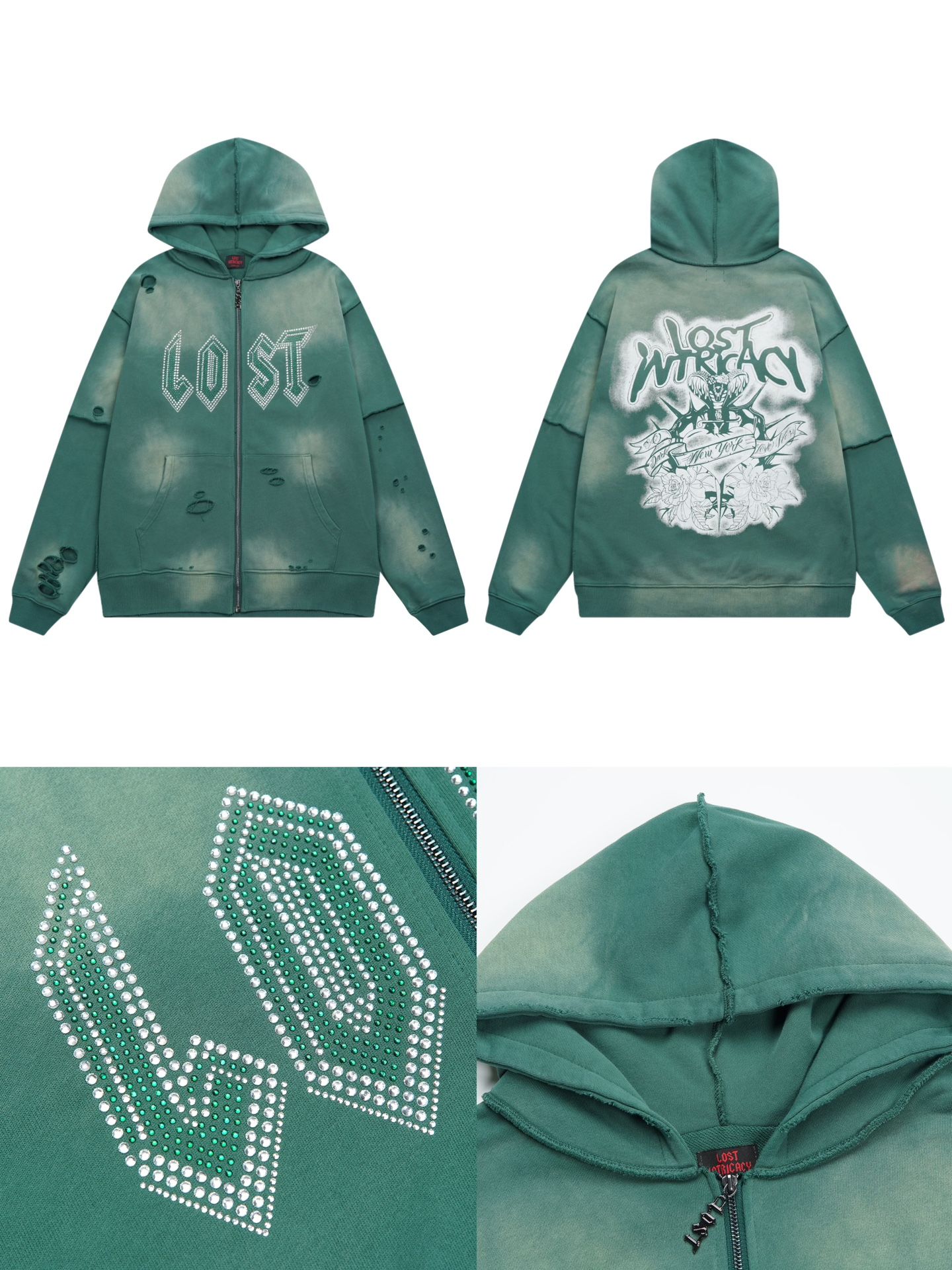 Lost intricacy Iced Out Hoodie And Pants Set