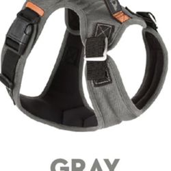 Gooby Pioneer Dog Harness with Control Handle & Seat Belt Restrain Capability, X-Large. Gray