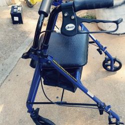 Drive Rolling Walker, Fold Up, Padded Seat, Blue