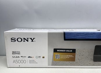 Sony HT-A5000 5.1.2ch Dolby Atmos Sound Bar Built In Subwoofer 3-D Spatial Sound