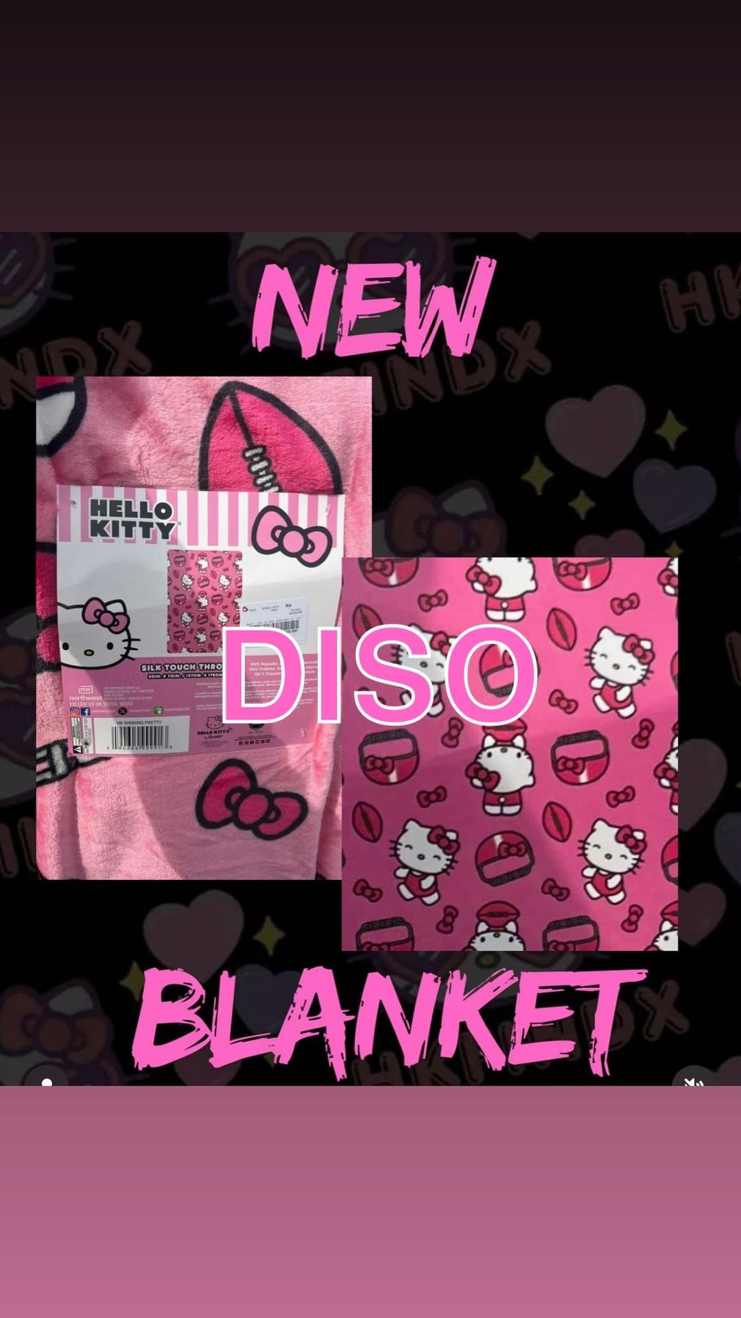 DISO Hello Kitty Football Silk Throw Blanket