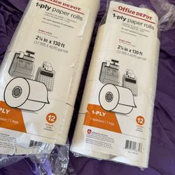 19 rolls of Office Depot 1 ply receipt paper 2 1/4in x 130ft