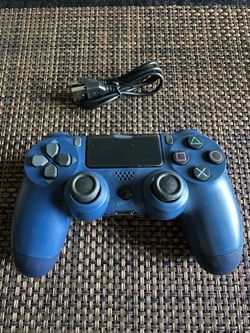 Ps4 Wireless Controller Midnight Blue With Data Cable