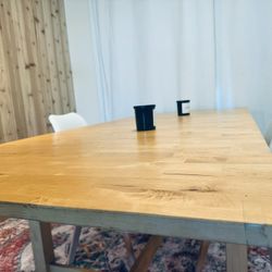 IKEA Wood  Extendable Dining Table With 4 Chairs 