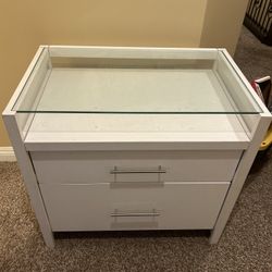 White Glass Desk