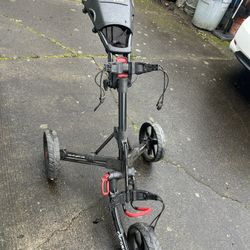 Clicgear golf cart a little dusty butt in excellent condition.  Set up easily, the brake works great and there’s no damage. Looks like it was barely u