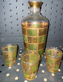 Vintage Mid-Century Glass Decanter Set 🍸✨