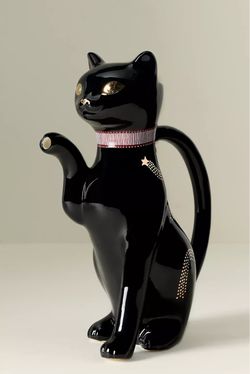 Anthropologie cat Halloween pitcher
