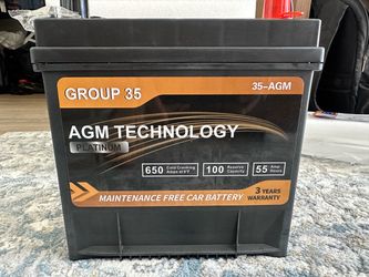 Car battery (group 35, 12 v, 55 Ah, 650 CCA)