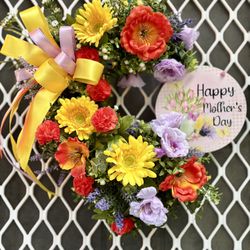 Handmade Grapevine Mother’s Day Wreath 🌼🧡