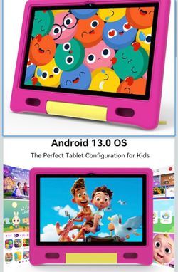 Kids Tablet, 10 Inch Android 13 Tablet for Kids, Expandable Storage