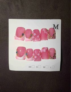 Glitter Pink Press-On Nails
