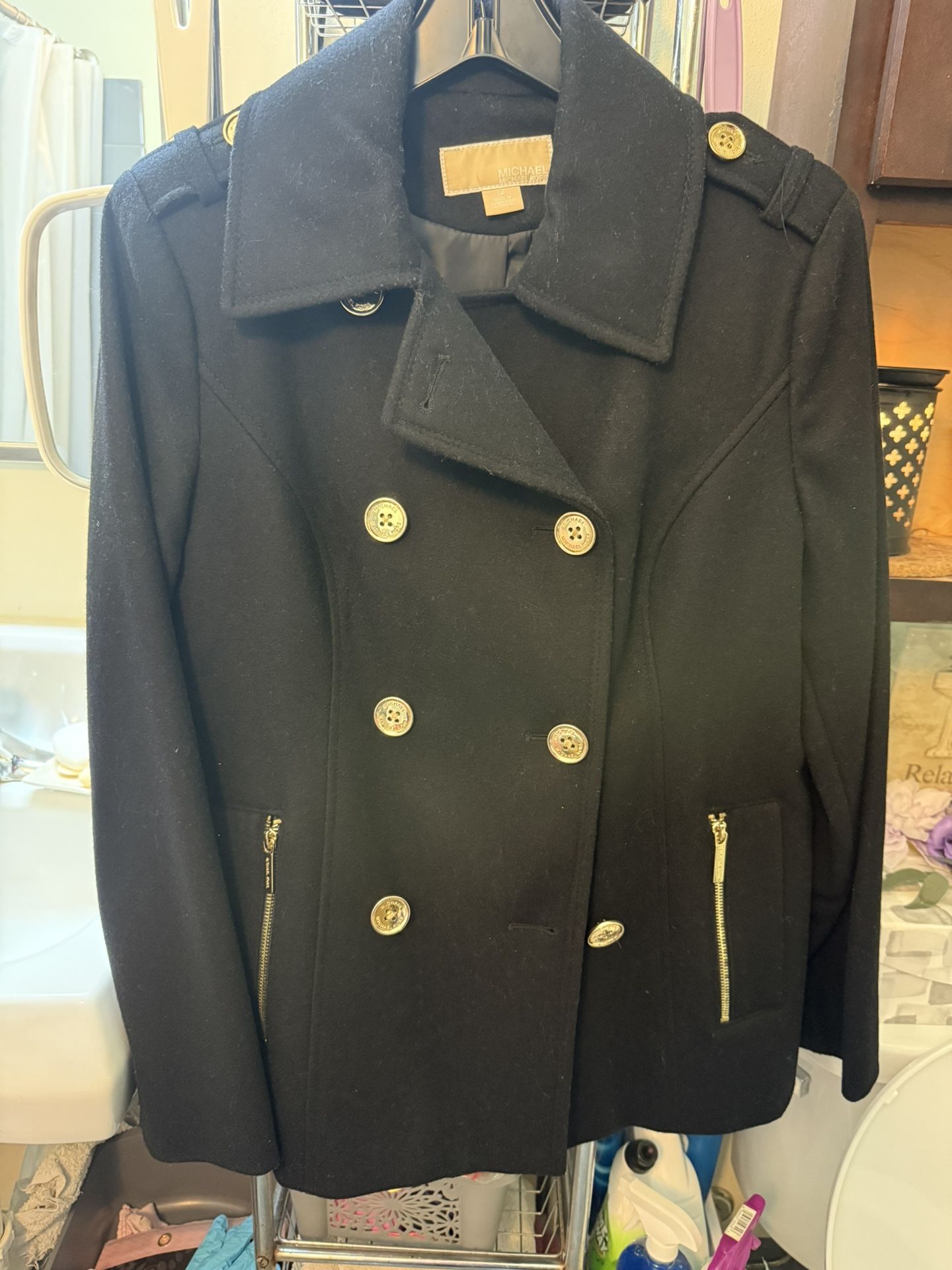 Michael Kors Black Pea Coat - Size 12