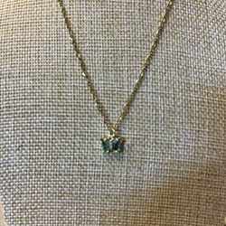 Light Green Butterfly Necklace 