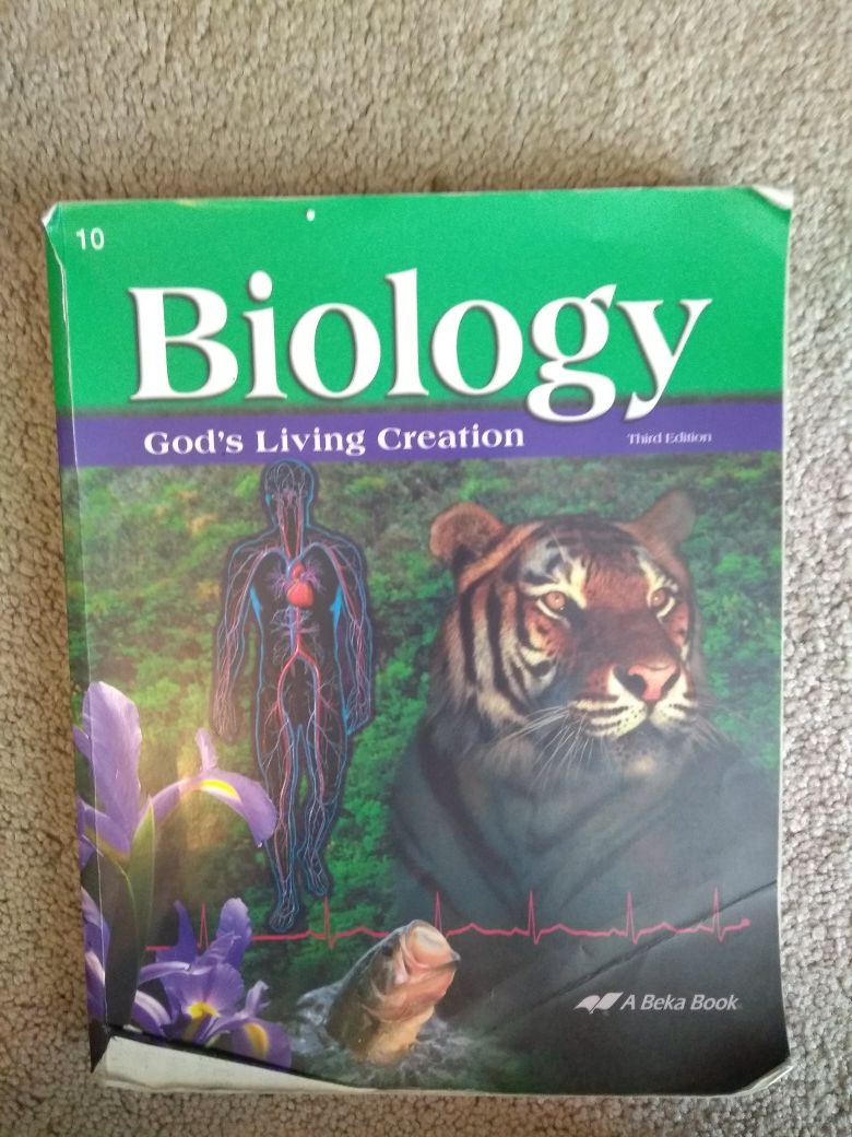 Biology book, "God's Living Creation"