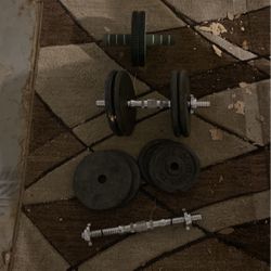 Weights And Bumbbell Thread Bars With Ab Roller