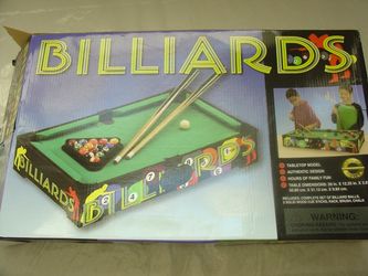 Mini Table Top Pool Table Billiards W/BOX