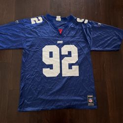 Reebok Michael Strahan New York Giants #92 Blue Jersey Mens Large