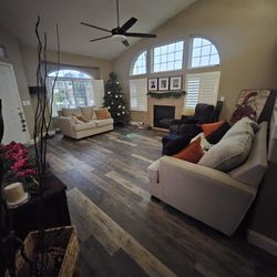 Contemporary 2-Piece Living Room Set with Loose Pillows