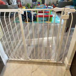  Infant Multi-Use Extra Tall Walk-Thru Baby Gate, Metal, White Finish – 36” Tall, Fits Openings up to 29” to 48” Wide, Baby and Pet Gate for Doorways 