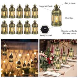Mini Lantern With Flickering LED Candles X10