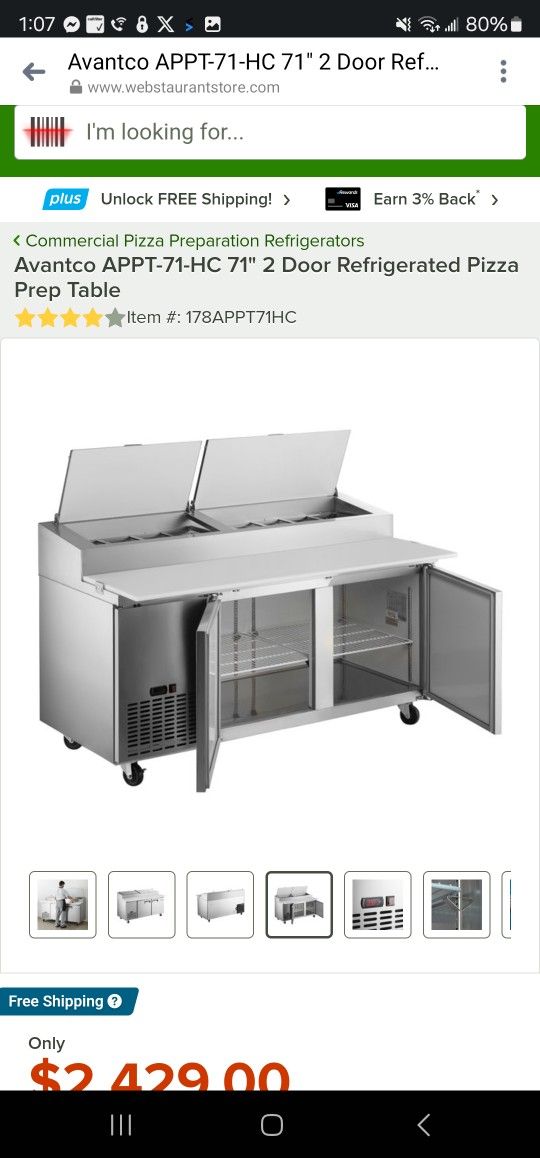 Pizza Chef Cooler And Fryer For Sale