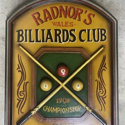 Radnor's Billiards Club sign 