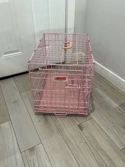 Pink Wire Dog Crate 24L x 17W x 19H inches