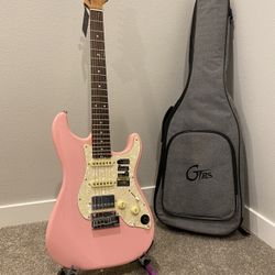 GTRS Electric Guitar with Built-in Effects S801 Pink Like New