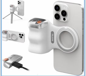 Fun Shot Zoom Magnetic Phone Camera Grip for iPhone/Magsafe/Android Camera Grip Handle with Detachable Wireless Shutter Remote - Supports Native Camer