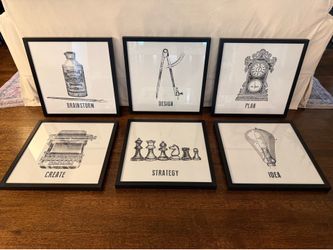 Pottery Barn Framed Artwork (Set of 6)