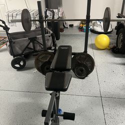 Weight Bench With Bar And Weights