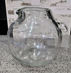 Clear Thick Glass Round Pitcher