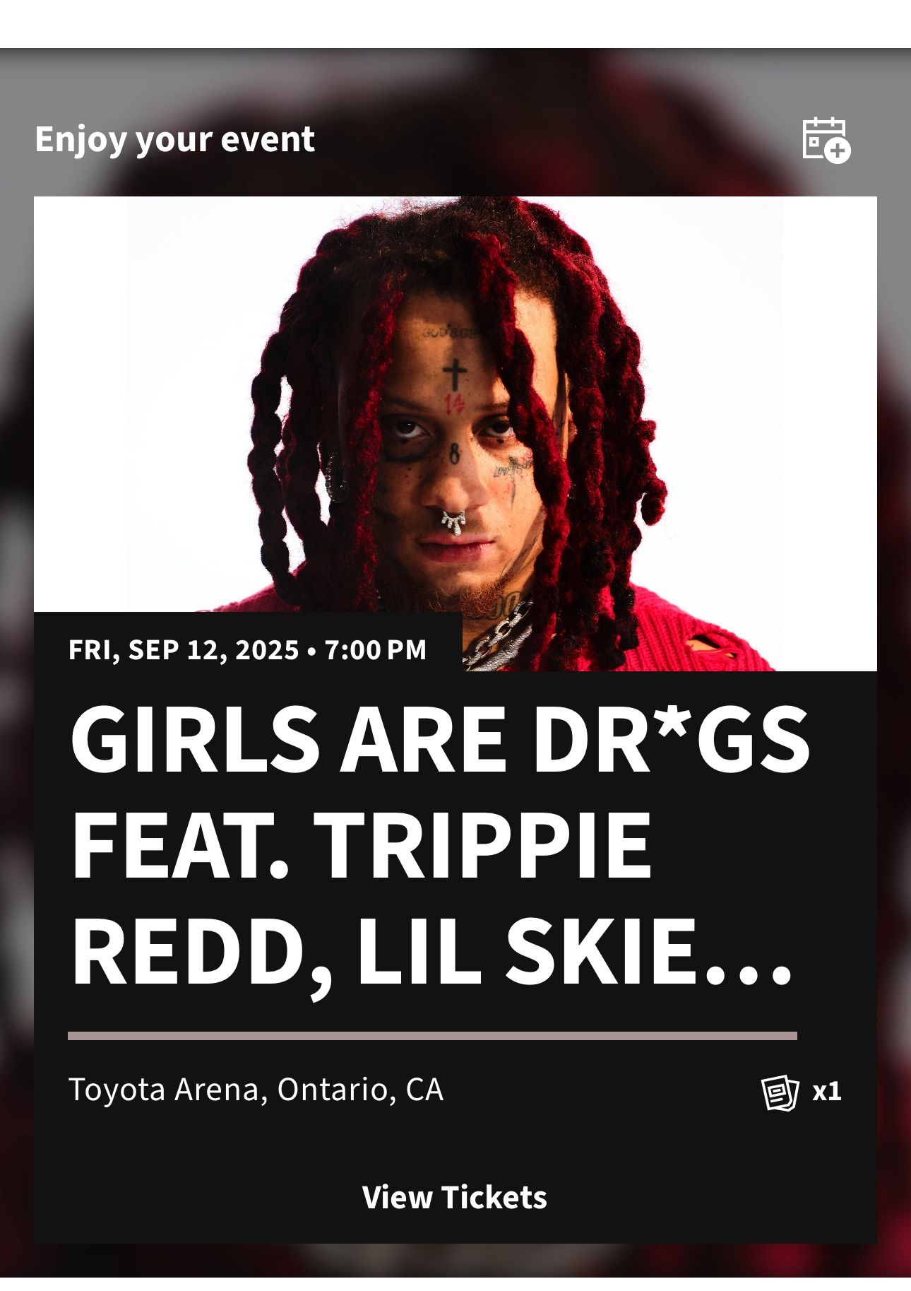 1 TICKET FOR TRIPPIE RED !! NEED GONE ASAP !! 