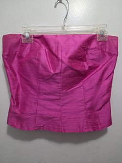 Preppy Lady Silk Bustier Pink Silk Top Size 8