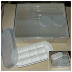 X2 NEW VINTAGE EAGLE CRAFT SEWING STORAGE CONTAINER ORGANIZER GRID BOX SET