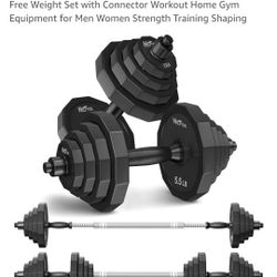 Dumbbell/barbell Set Adjustable 66 lbs