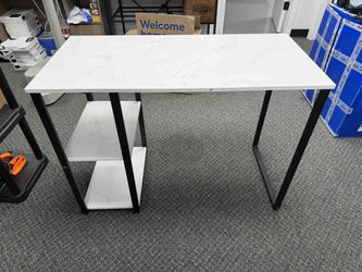 White Faux-Marble Desk