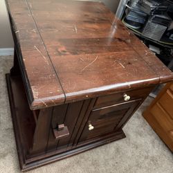 Brown Wooden Table With Drawer