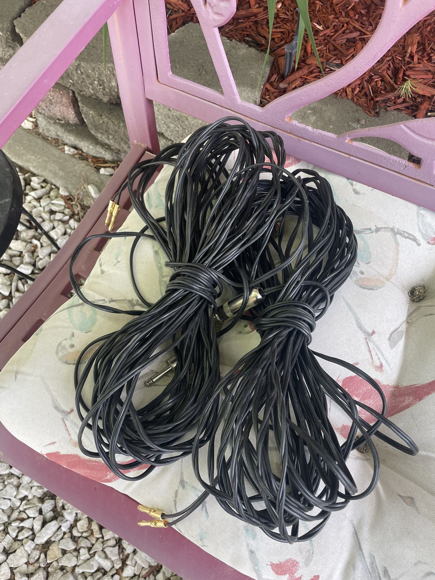 55 Feet Of Speaker Wire (2) 1/4 To Banana Clips 