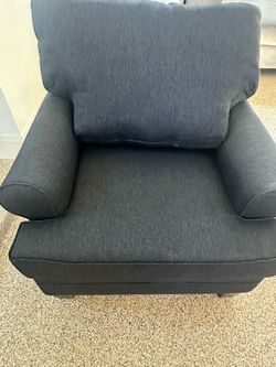 Blue side chair living room - den