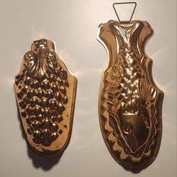 6-Piece Vintage Copper-Tone Jello & Cake Mold Set