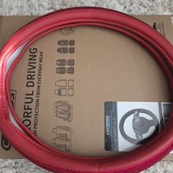 Red Rhinestone Steering Wheel Cover