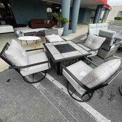 Black/Gray 5 Piece Outdoor Dining Set  