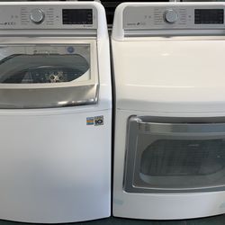 LG GLASS TOP LOAD WASHER W/ ELECTRIC DRYER SET