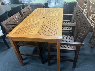 Outdoor Wood Patio Dining Table set,$420