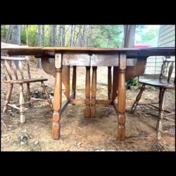 Antique Dining Table with Chairs