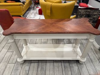Two-tone Farmhouse Console Table/ Sofa Table With Fluted Column Legs 52”x30”x20”