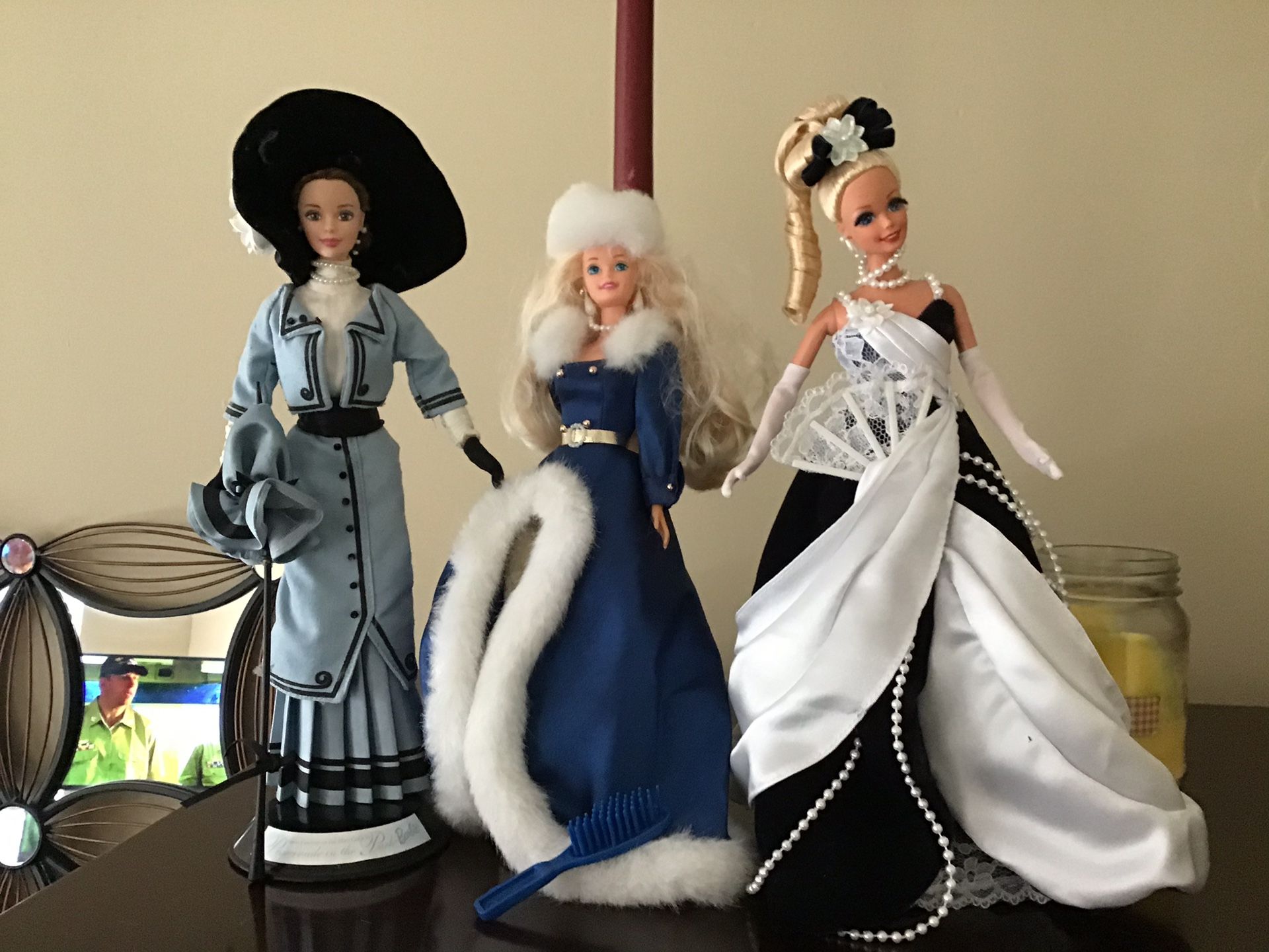 Three collectibles barbies
